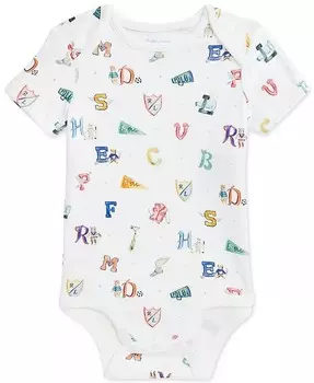 Хлопковое боди с принтом Baby из коллаборации с Riley Sheehey Polo Ralph Lauren, мультиколор