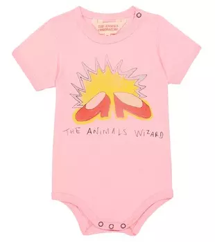 Хлопковое боди с принтом «малыш шимпанзе» The Animals Observatory, мультиколор