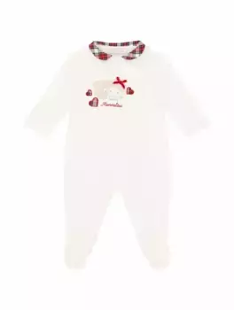 Хлопковое боди с принтом Monnalisa, белый