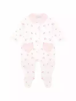 Хлопковое боди с принтом Monnalisa, белый