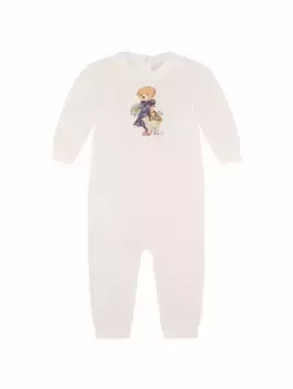 Хлопковое боди с принтом Ralph Lauren, белый