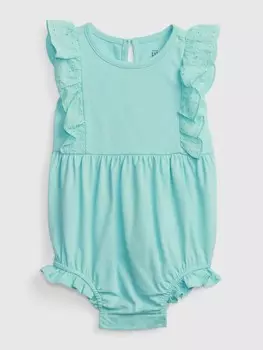 Хлопковое боди с рюшами Gap, синий