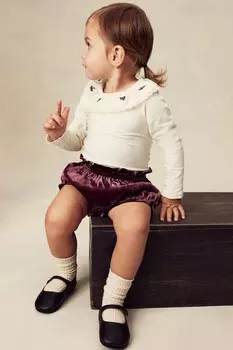 Хлопковое боди с воротником H&M, белый