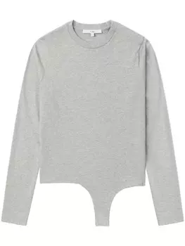 Хлопковое боди Tibi, серый