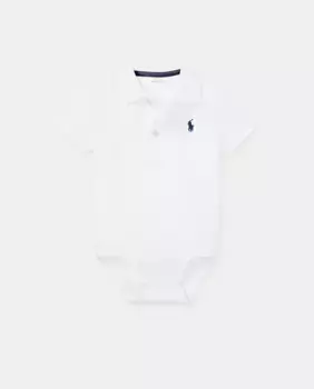 Хлопковое боди унисекс с лошадью Polo Ralph Lauren, белый