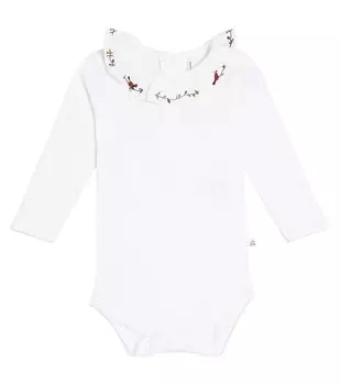 Хлопковое боди x khaite baby bird Bonpoint, белый