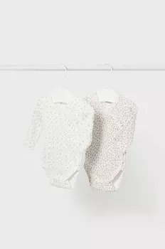 Хлопковое детское боди (2 шт.) Mayoral Newborn, серый