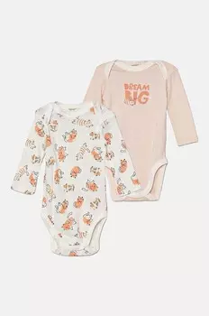 Хлопковое детское боди (2 шт.) United Colors of Benetton, розовый