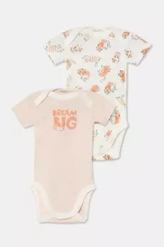 Хлопковое детское боди (2 шт.) United Colors of Benetton, оранжевый