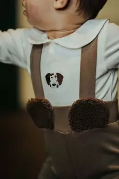 Хлопковое детское боди Davo Bodysuit Dalmatian Donsje, белый