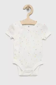 Хлопковое детское боди GAP, белый
