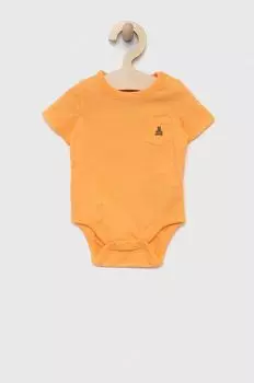 Хлопковое детское боди GAP, оранжевый