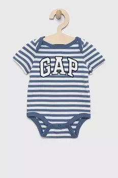 Хлопковое детское боди GAP, темно-синий