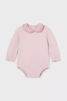 Хлопковое детское боди Mayoral Newborn, розовый