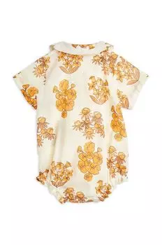 Хлопковое детское боди Mini Rodini, бежевый