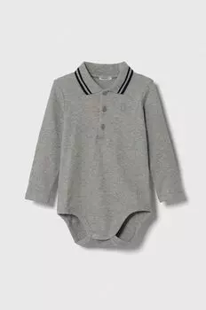 Хлопковое детское боди United Colors of Benetton, серый