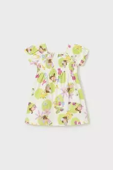 Хлопковое детское платье Mayoral, зеленый