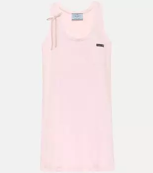 Хлопковое джерси платье Prada, Alabastro Petalo