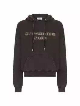 Хлопковое худи Digit Bacchus Off-White, серый