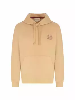 Хлопковое худи Interlocking G Gucci, бежевый