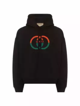 Хлопковое худи Interlocking G Gucci, черный