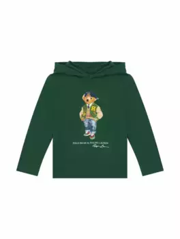 Хлопковое худи Polo Bear Ralph Lauren, зелёный