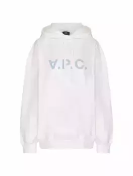 Хлопковое худи с логотипом A.P.C., белый