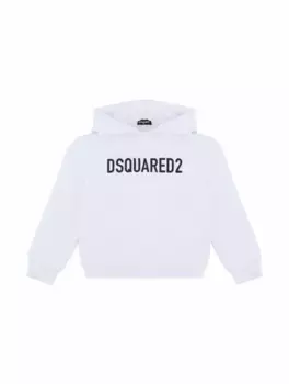 Хлопковое худи с логотипом Dsquared2, белый