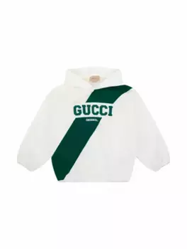 Хлопковое худи с логотипом Gucci, белый