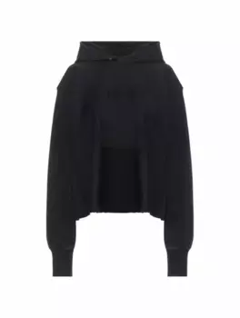 Хлопковое худи с логотипом Maison Margiela, черный