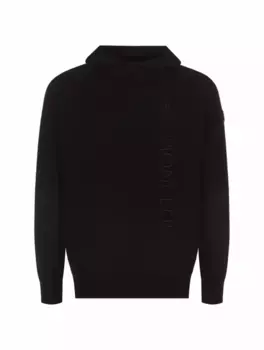 Хлопковое худи с логотипом Moncler, черный