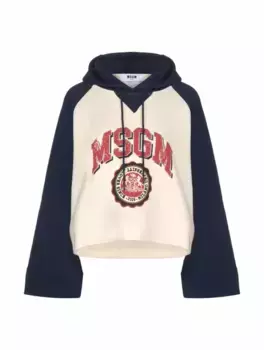 Хлопковое худи с логотипом MSGM, мультиколор