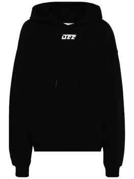 Хлопковое худи с логотипом Off-White, черный