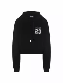 Хлопковое худи с логотипом Off-White, черный