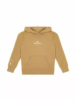 Хлопковое худи с логотипом Ralph Lauren, коричневый