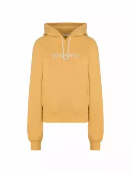 Хлопковое худи с логотипом Saint Laurent, жёлтый