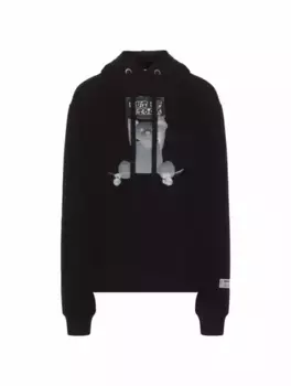 Хлопковое худи с принтом Diego Venturino, черный