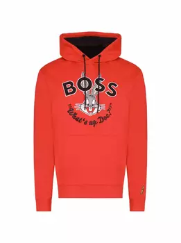 Хлопковое худи с принтом Hugo Boss