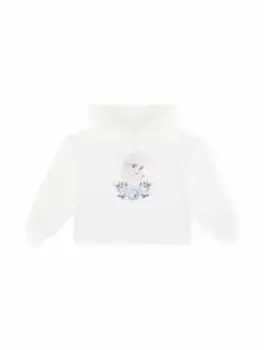 Хлопковое худи с принтом Monnalisa, белый