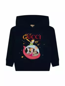 Хлопковое худи с принтом The Jetsons Gucci, тёмно-синий