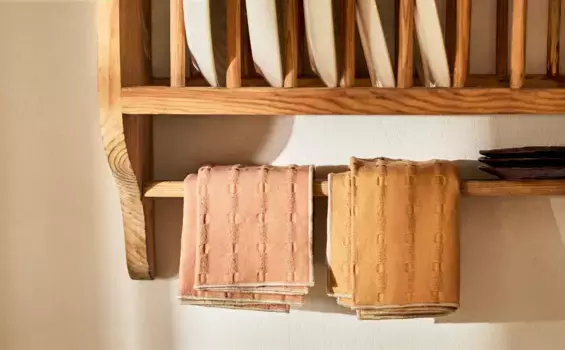 Хлопковое кухонное полотенце (2 шт.) Zara Home, горчица