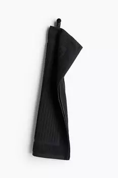 Хлопковое махровое гостевое полотенце H&M, 30x50 см, черный