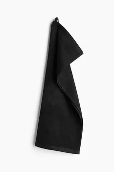 Хлопковое махровое полотенце H&M, 50x70 см, черный