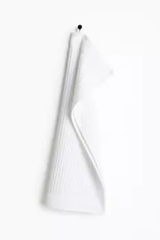 Хлопковое махровое полотенце H&M, 50x70 см, белый