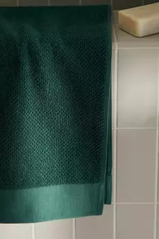 Хлопковое махровое полотенце H&M, 50x70 см, зеленый