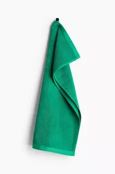 Хлопковое махровое полотенце H&M, 50x70 см, зеленый