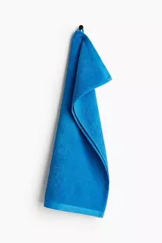 Хлопковое махровое полотенце H&M, 50x70 см, синий