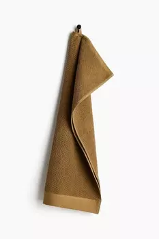 Хлопковое махровое полотенце H&M, 50x70 см, зеленый