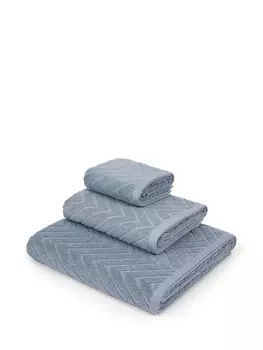 Хлопковое махровое полотенце с жаккардовым узором. Coincasa, голубой