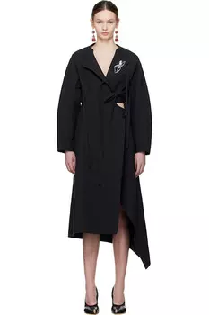 Хлопковое миди-платье с запахом Tory Burch, черный